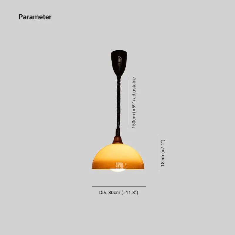 Valentina Retro LED Round Pendant Light Adjustable Brown Dining Room - Neutral Decor