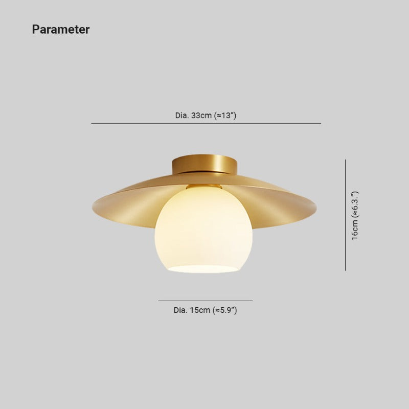Arisha Nordic Retro LED Flush Mount Ceiling Light Metal Glass Corridor - Neutral Decor
