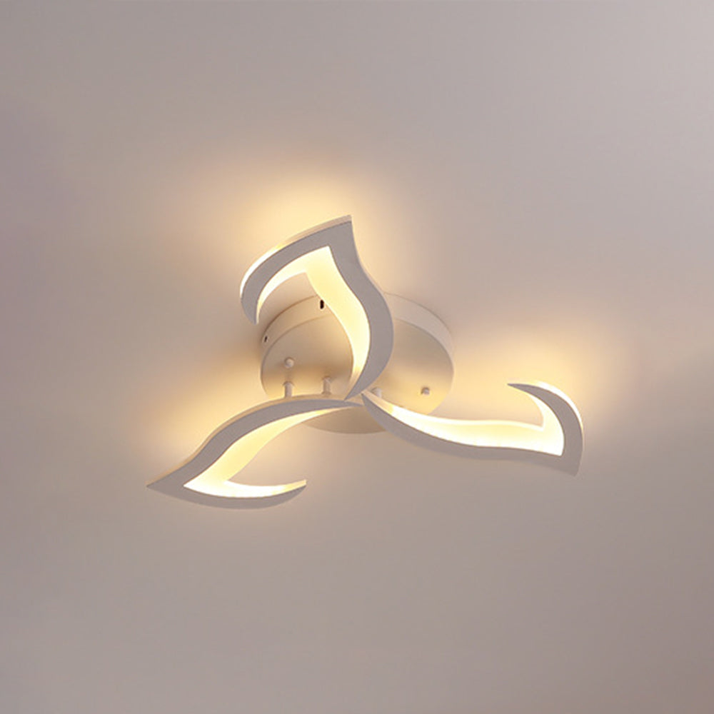 Arisha Elegant Flower Flush Mount Ceiling Light, White/Black - Neutral Decor