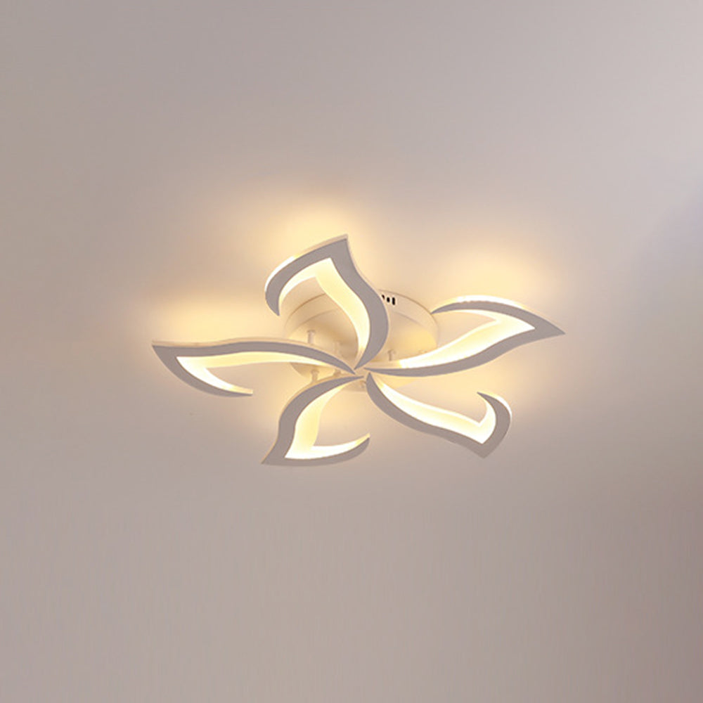 Arisha Elegant Flower Flush Mount Ceiling Light, White/Black - Neutral Decor