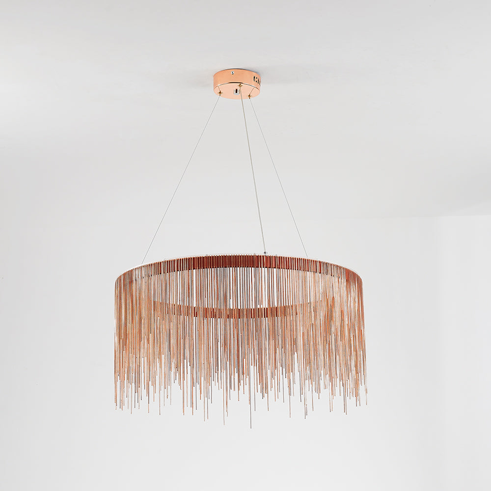 Arisha Tassel Chain Art Deco Pendant Light Silver/Gold Living Room/Hall - Neutral Decor
