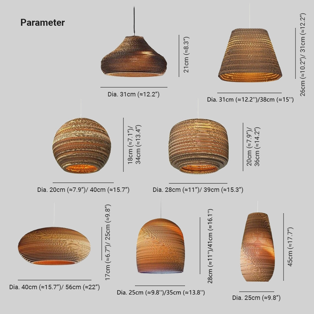 Muto Pastoral Silkworm Rustic Paper Pendant Light - Neutral Decor