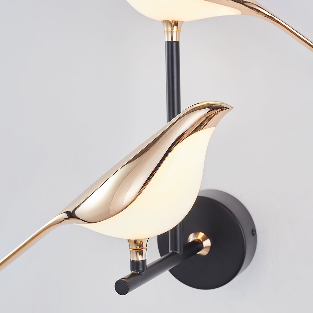 Arisha Minimalist Magpie Bird Metal Wall Lamp, Bedroom - Neutral Decor