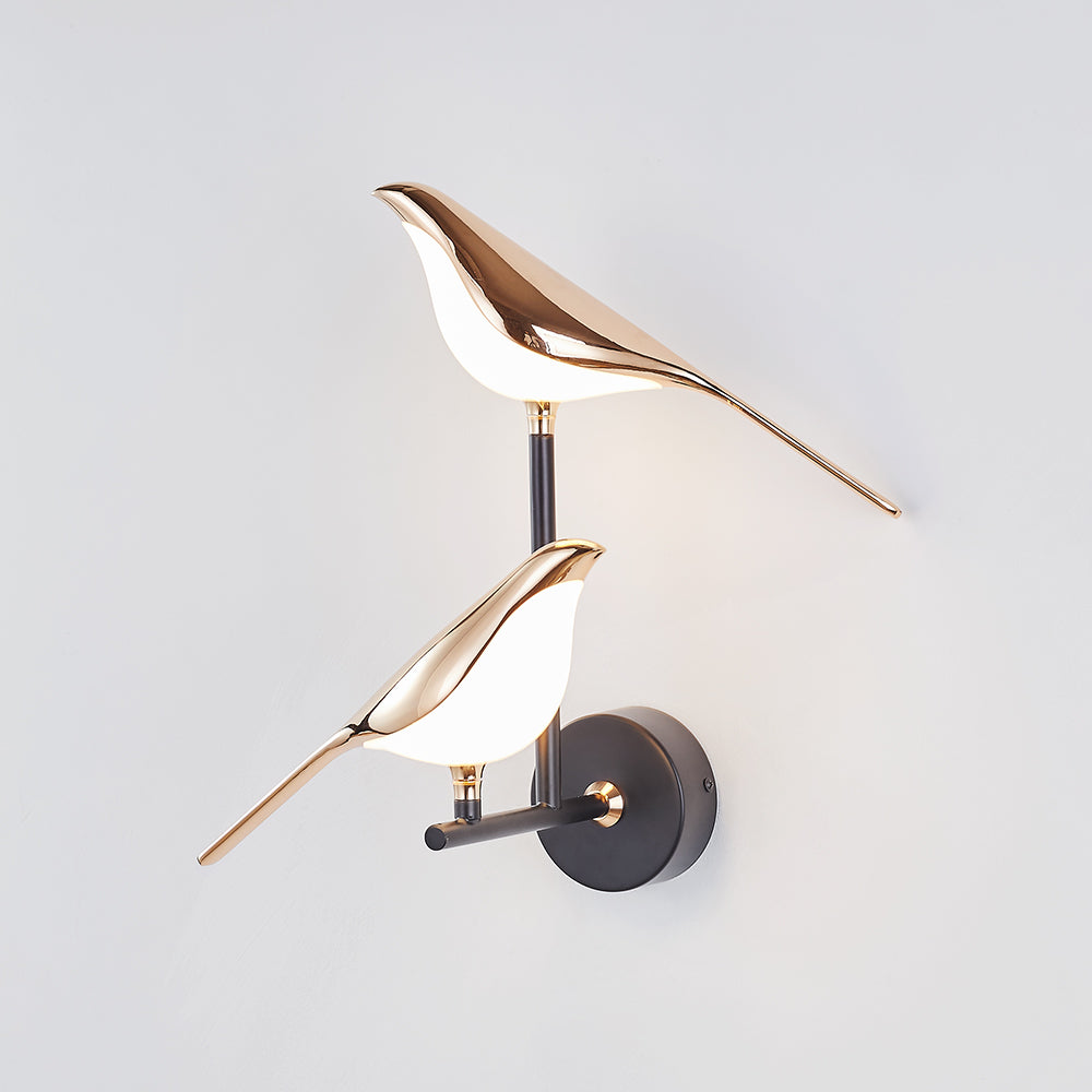 Arisha Minimalist Magpie Bird Metal Wall Lamp, Bedroom - Neutral Decor
