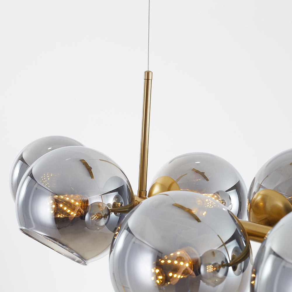 Valentina Modern Glass Globe Bubble Pendant Light Black/Gold - Neutral Decor