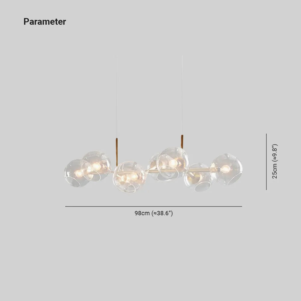 Valentina Modern Glass Globe Bubble Pendant Light Black/Gold - Neutral Decor