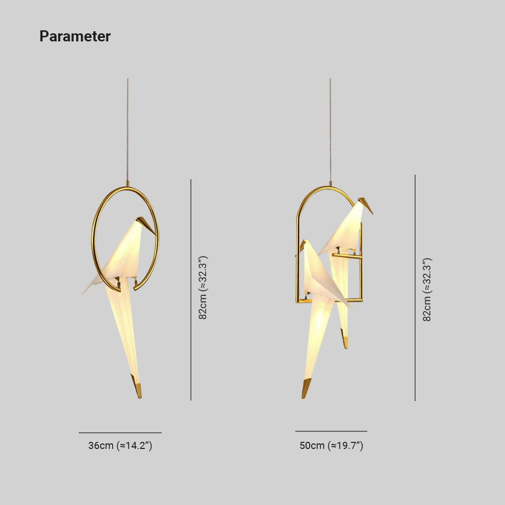 Arisha Modern Nordic Post Modern Bird Pendant Light, White/Clear - Neutral Decor