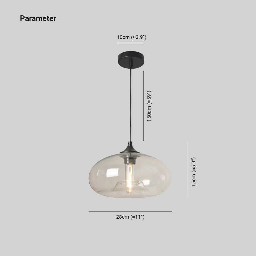 Valentina Modern Bread Shaped Glass Pendant Light, 6 Colour - Neutral Decor