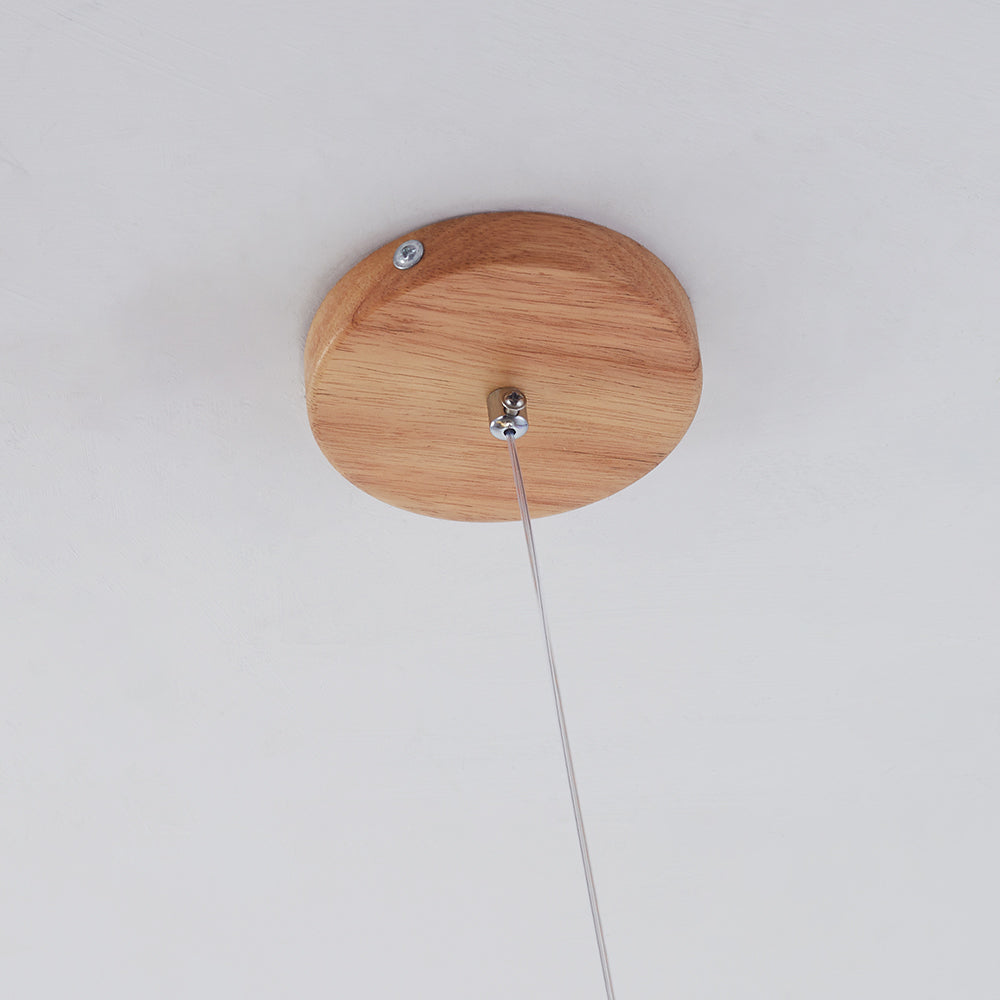Valentina Glass Bubble Pendant Light Wood/Walnut - Neutral Decor