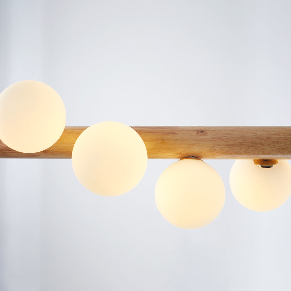 Valentina Glass Bubble Pendant Light Wood/Walnut - Neutral Decor