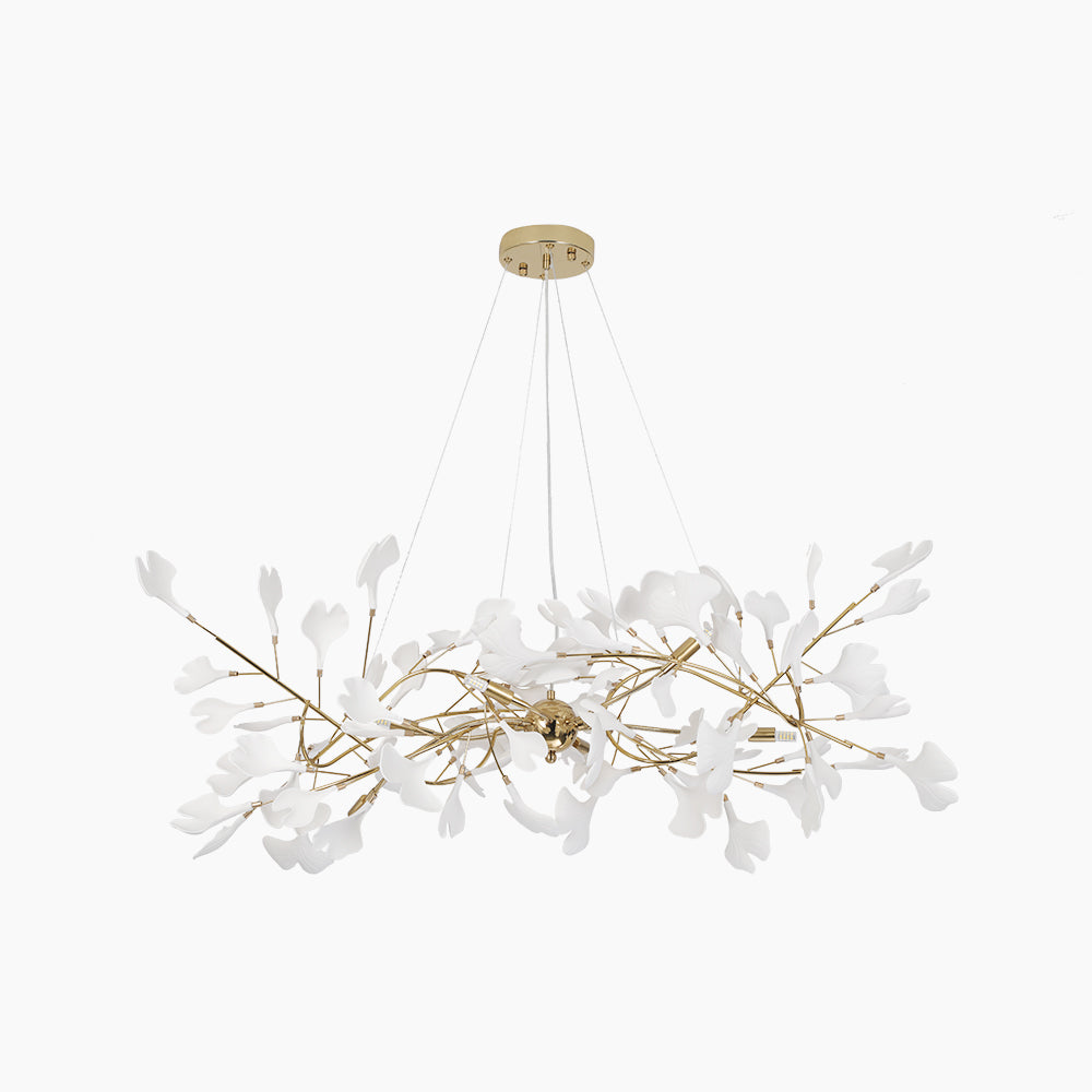 Olivia Luxury Ceramic Chandelier Large Foyer, Gingko leaf, Living Room - Neutral Decor
