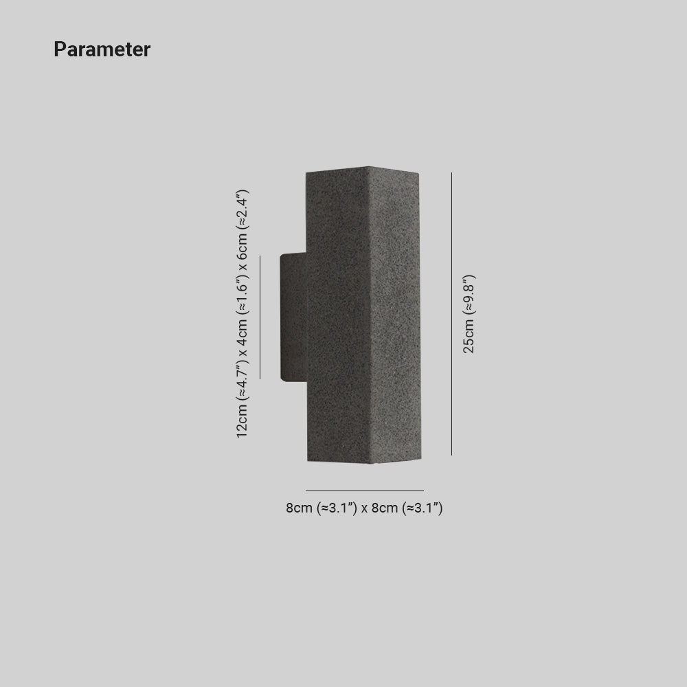 Ray Minimalist Cement Square Outdoor Wall Lamp, White - Neutral Decor
