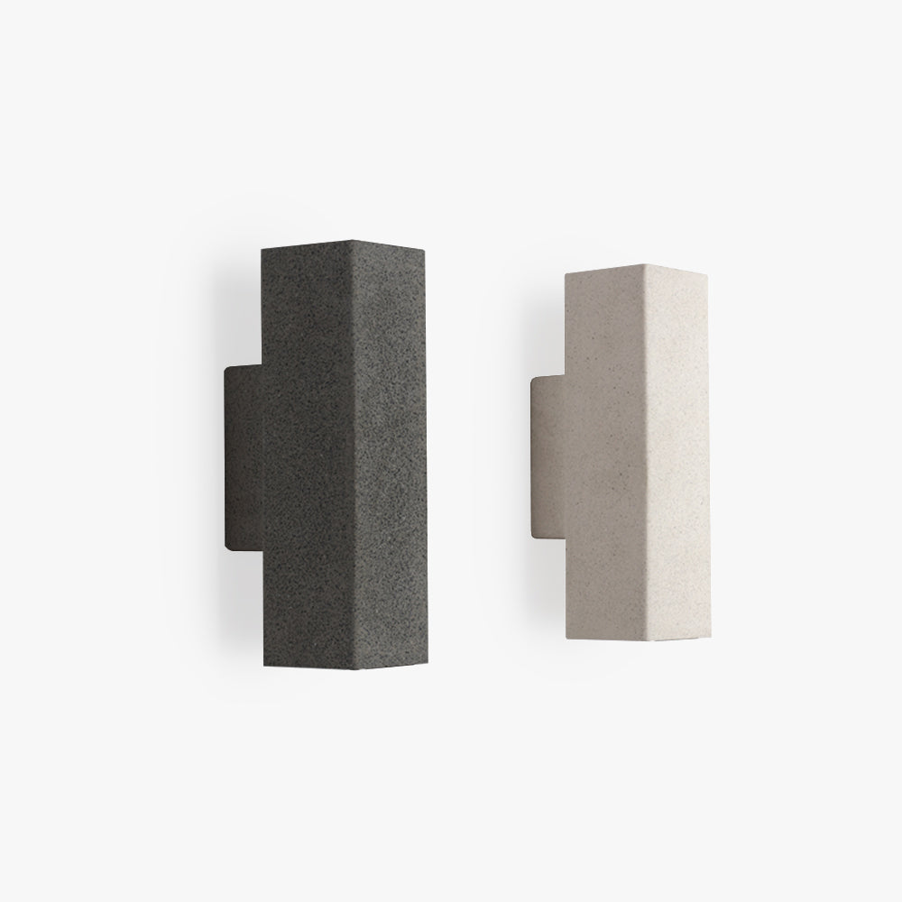 Ray Minimalist Cement Square Outdoor Wall Lamp, White - Neutral Decor