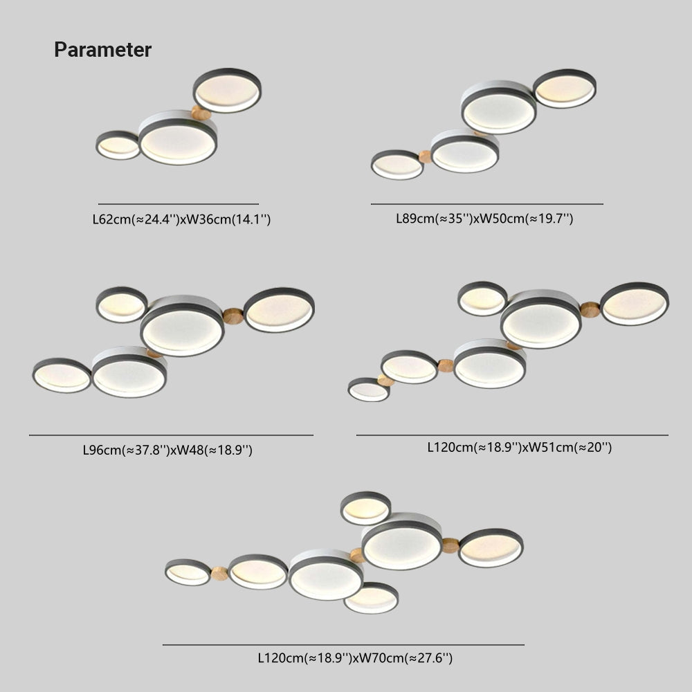 Arisha Round Flush Mount Ceiling Light 3 Colour 3/4/5/6/7 Heads - Neutral Decor