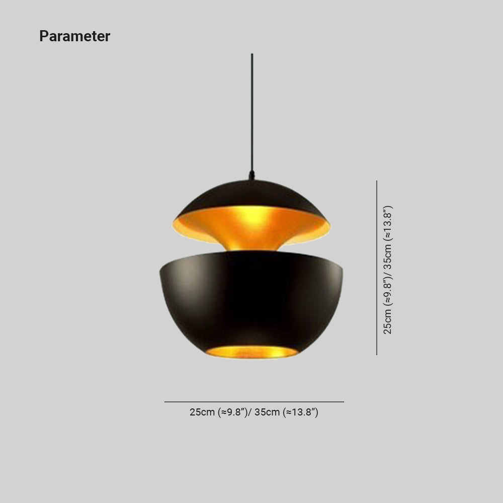 Arisha Metal Modern Pendant Light, Black / White - Neutral Decor