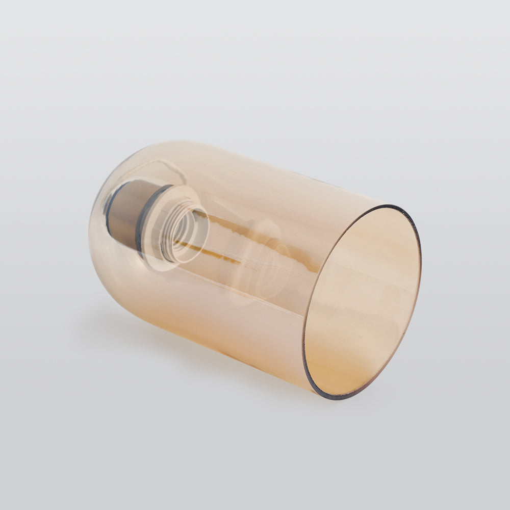Valentina Modern Cylinder Semi-Flush Mount Clear Glass Ceiling Light, Cognac/Grey - Neutral Decor