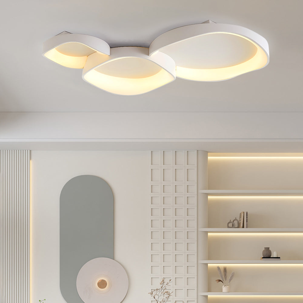 Arisha Modern Wave Flush Mount Ceiling Light - Neutral Decor