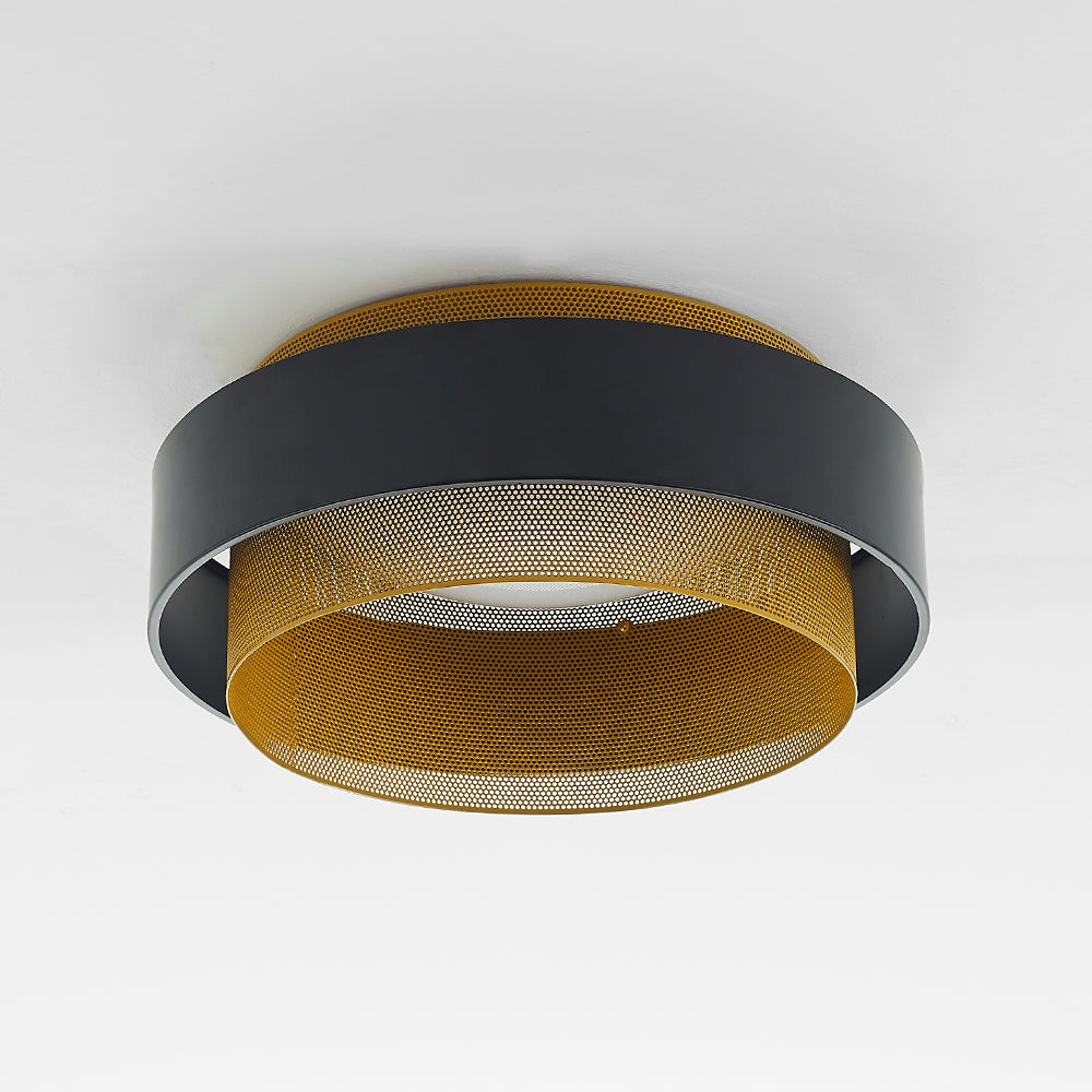 Arisha Modern Ring Metal/Acrylic Flush Mount Ceiling Light, White/Black - Neutral Decor