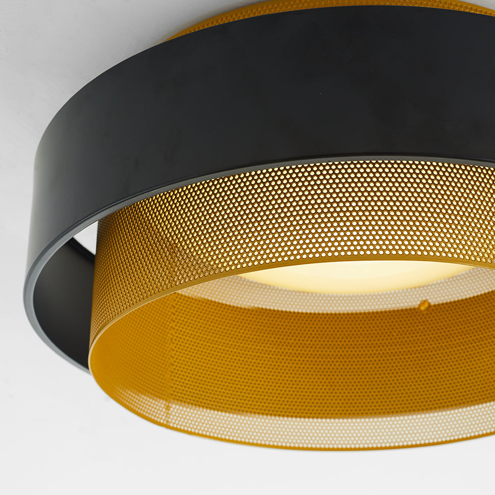 Arisha Modern Ring Metal/Acrylic Flush Mount Ceiling Light, White/Black - Neutral Decor