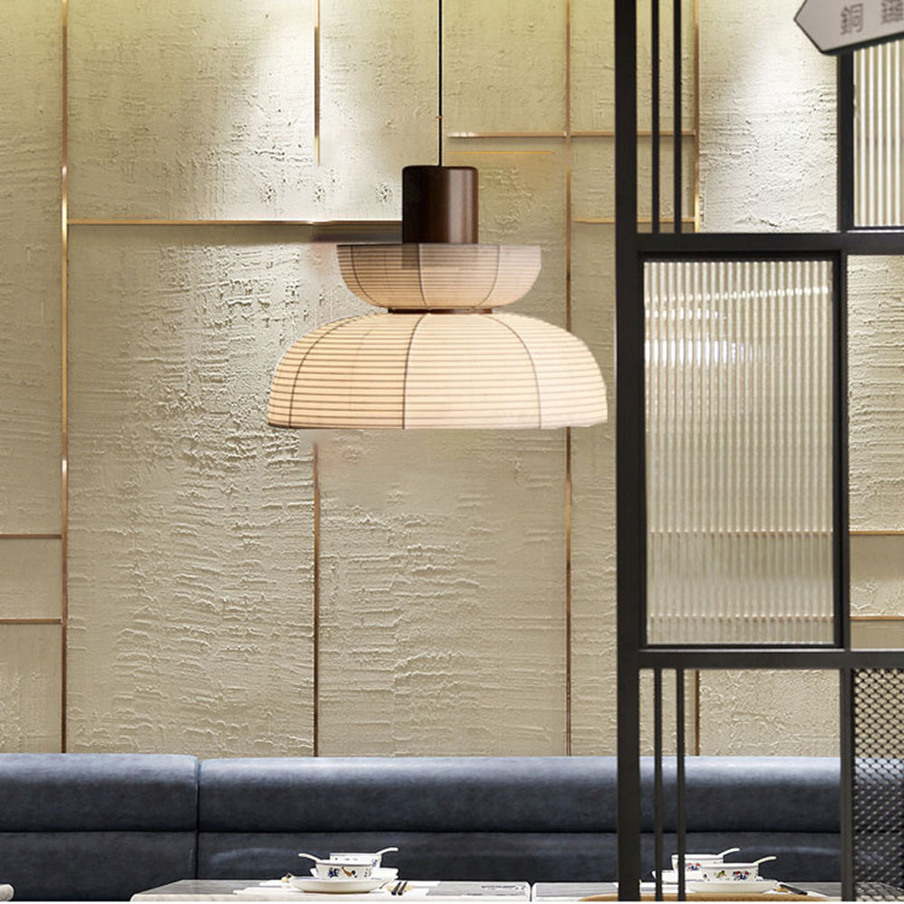 Muto Retro Fabric & Metal Pendant Light, 2 Style - Neutral Decor