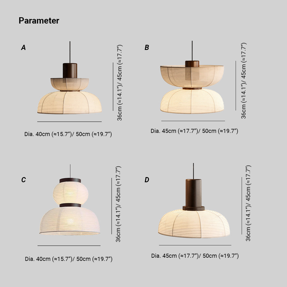 Muto Retro Fabric & Metal Pendant Light, 2 Style - Neutral Decor
