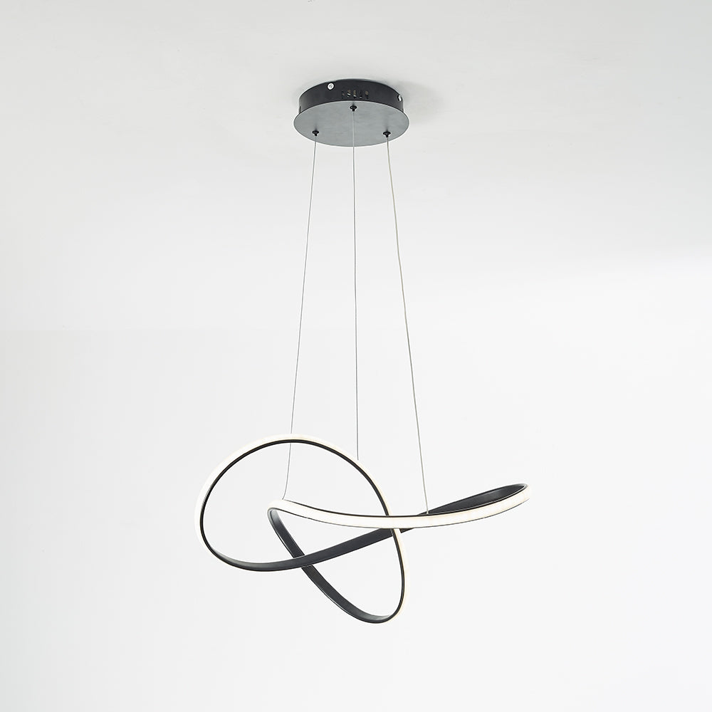 Arisha Pendant Light linear Modern, Acrylic/Metal, Black/White, Dining Room - Neutral Decor