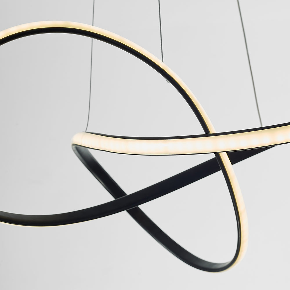Arisha Pendant Light linear Modern, Acrylic/Metal, Black/White, Dining Room - Neutral Decor