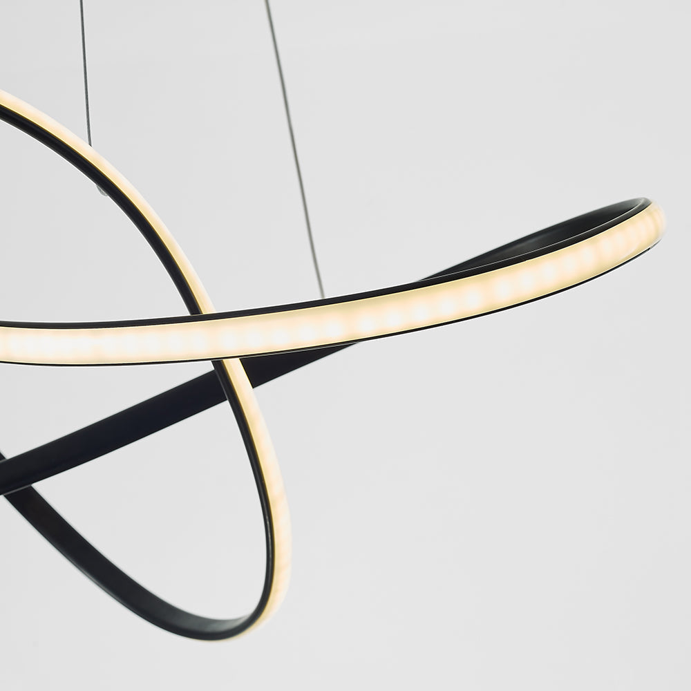 Arisha Pendant Light linear Modern, Acrylic/Metal, Black/White, Dining Room - Neutral Decor