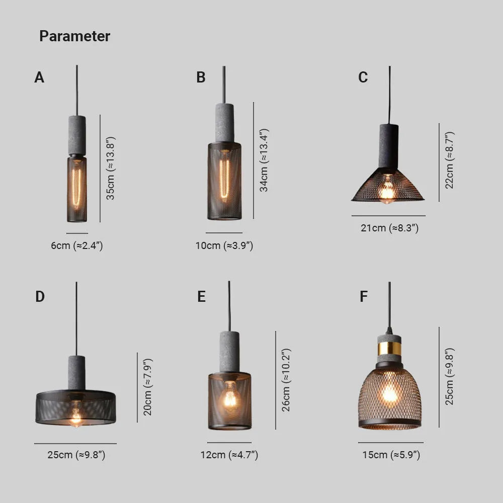Xenith Industrial Cylindrical Pendant Light, Cement/Metal-Neutral Decor