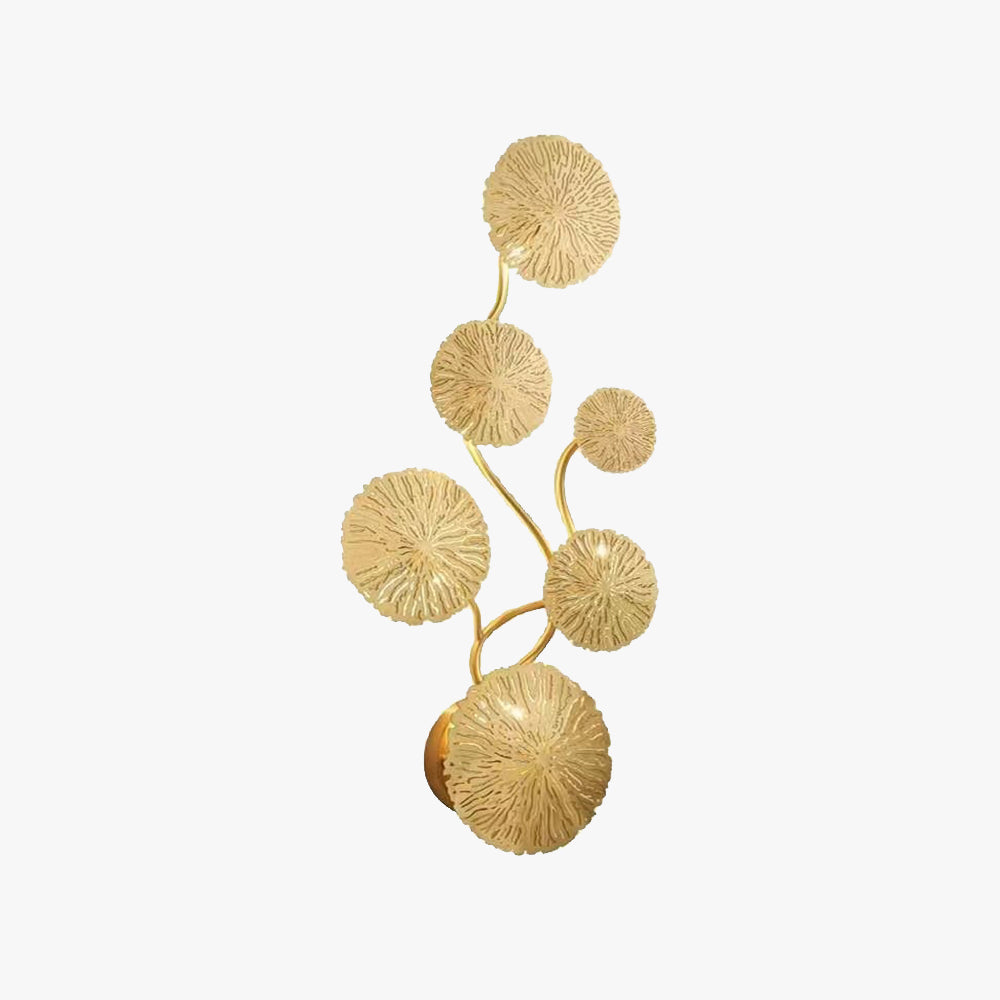 Arisha Modern Metal Round Lotus Leaf Wall Lamp, Gold - Neutral Decor