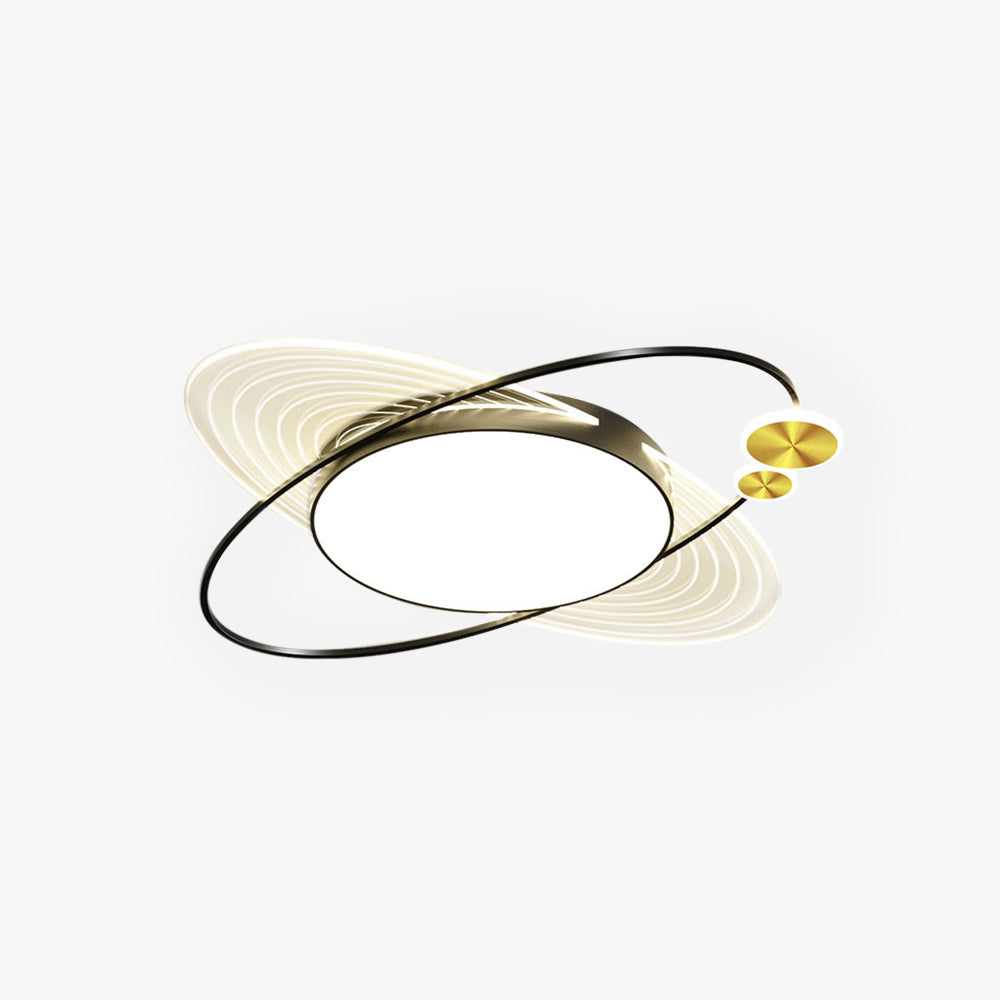 Arisha Simple Design Circle LED Flush Mount Ceiling Light, Black/Gold - Neutral Decor