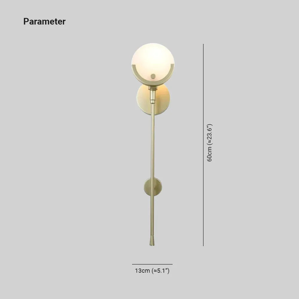 Valentina Modern Ball Metal/Dolomite LED Wall Lamp, Gold - Neutral Decor
