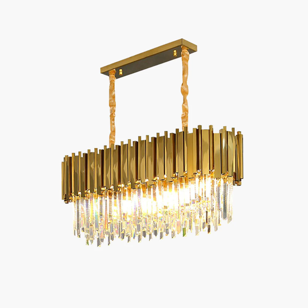 Kristy Nordic Postmodern Luxury Gold Crystal Chandelier for Dining Room & Living Room - Neutral Decor