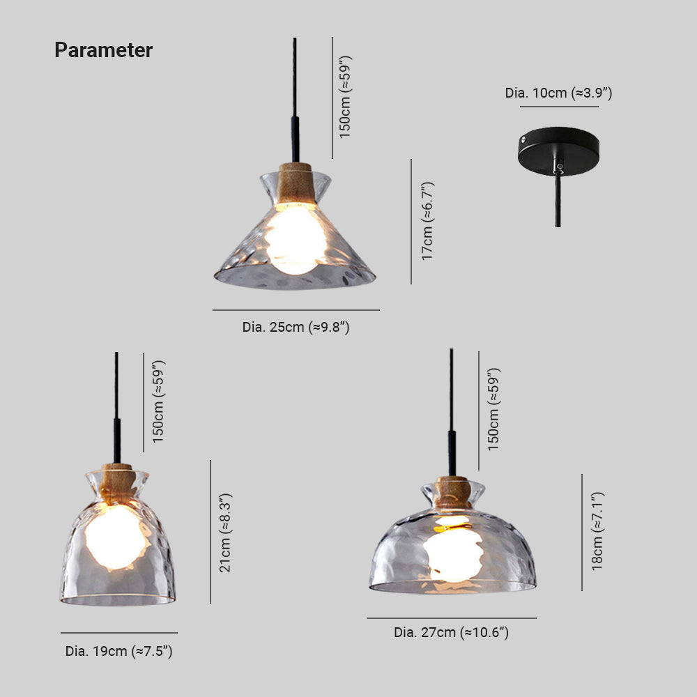 Arisha Minimalist Geometric Glass Pendant Light, Dining Room - Neutral Decor
