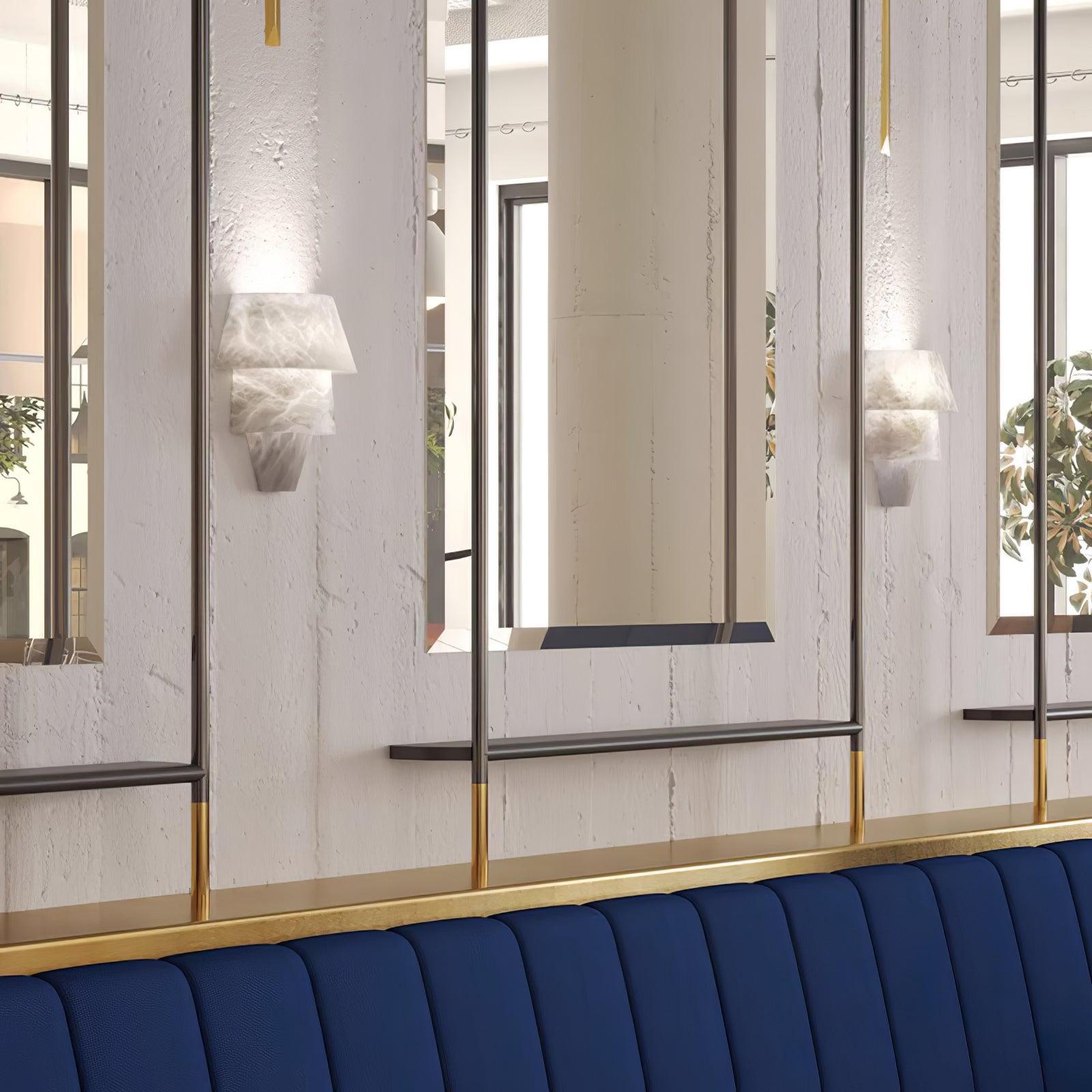 Nacor Tiered Alabaster Wall Light-Neutral Decor