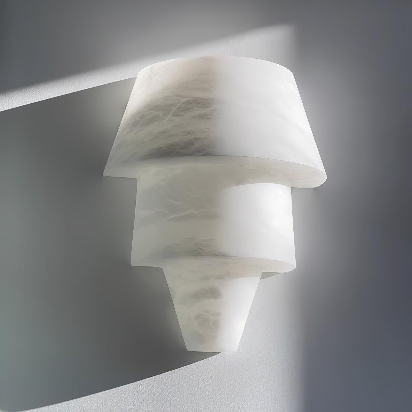 Nacor Tiered Alabaster Wall Light-Neutral Decor