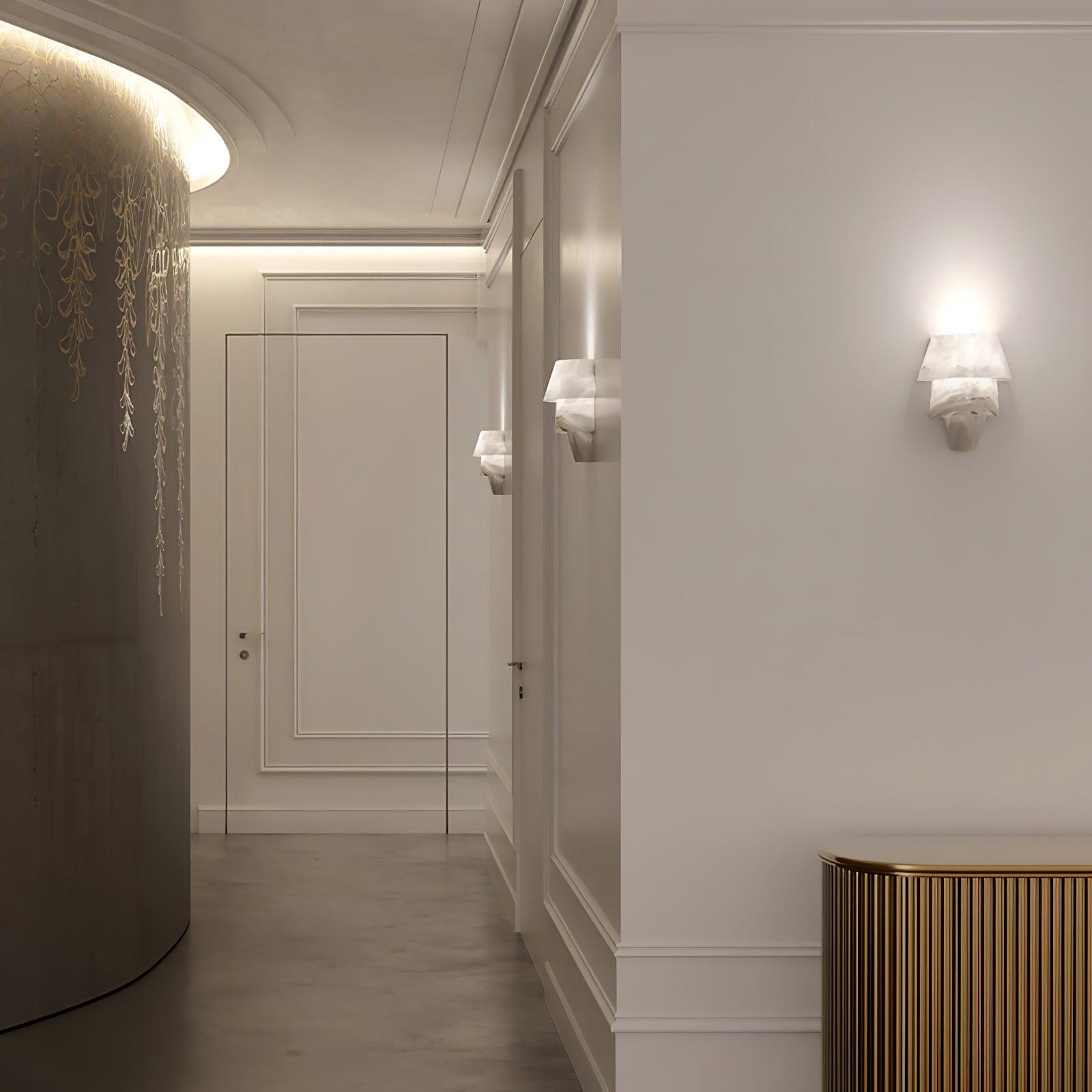 Nacor Tiered Alabaster Wall Light-Neutral Decor