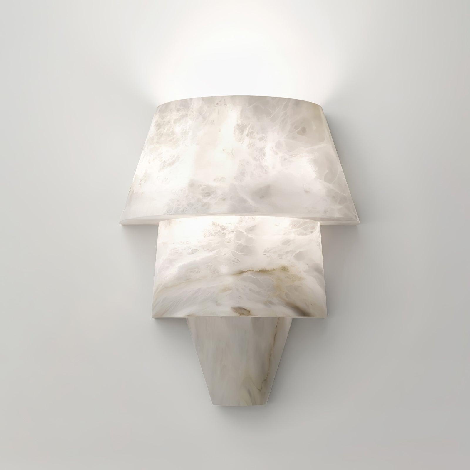 Nacor Tiered Alabaster Wall Light-Neutral Decor