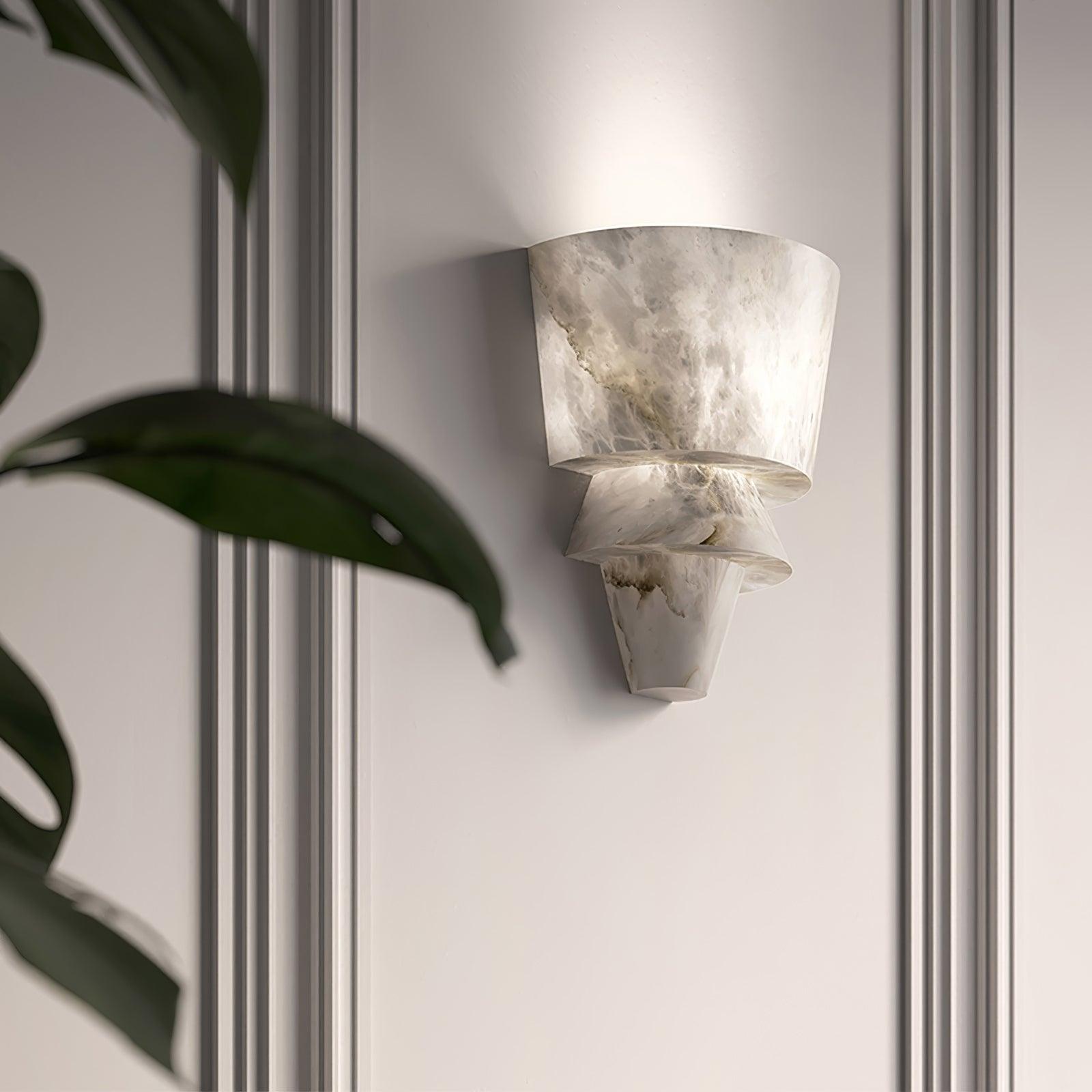 Nacor Tiered Alabaster Wall Light-Neutral Decor