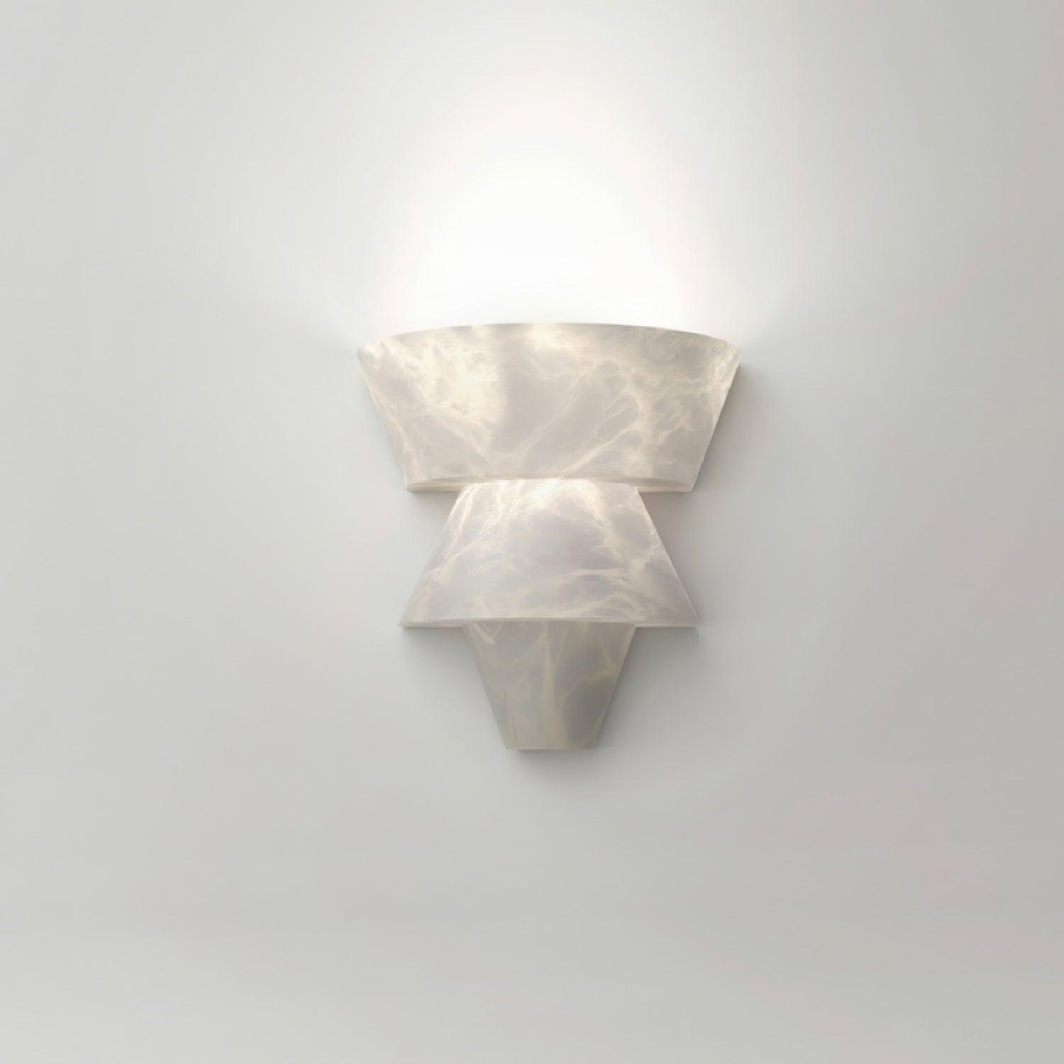 Nacor Tiered Alabaster Wall Light-Neutral Decor