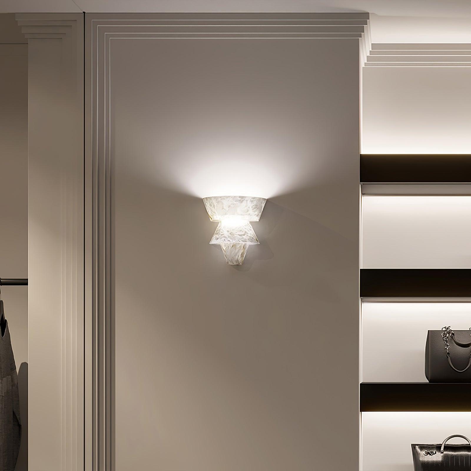 Nacor Tiered Alabaster Wall Light-Neutral Decor