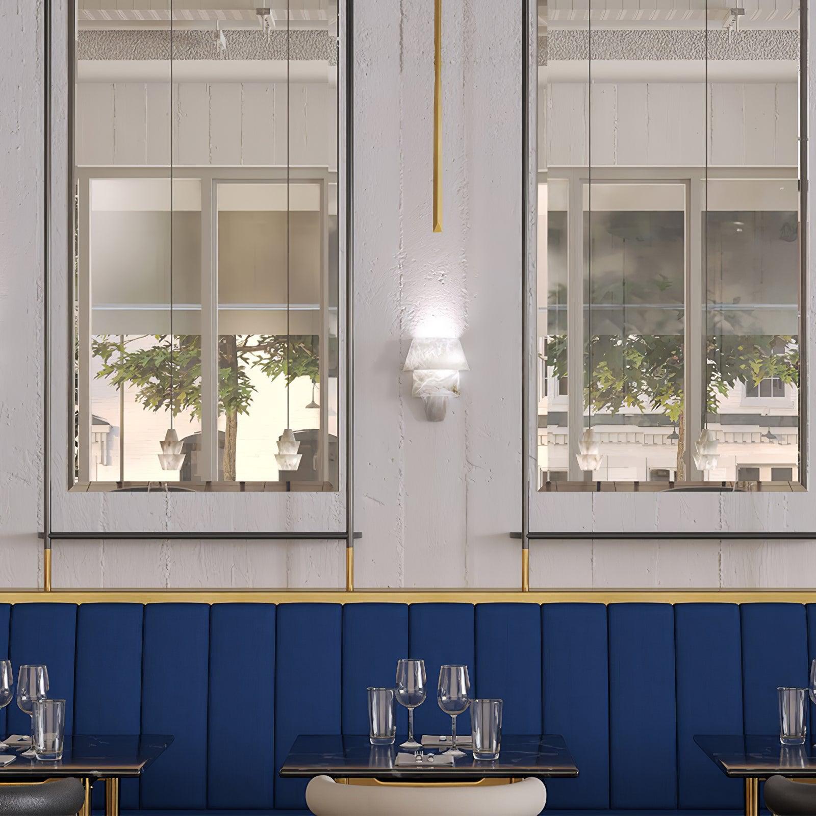 Nacor Tiered Alabaster Wall Light-Neutral Decor