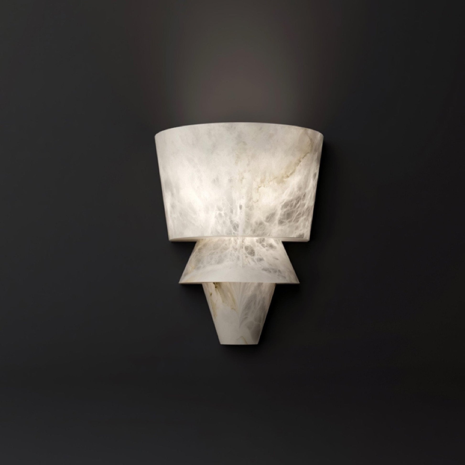 Nacor Tiered Alabaster Wall Light-Neutral Decor