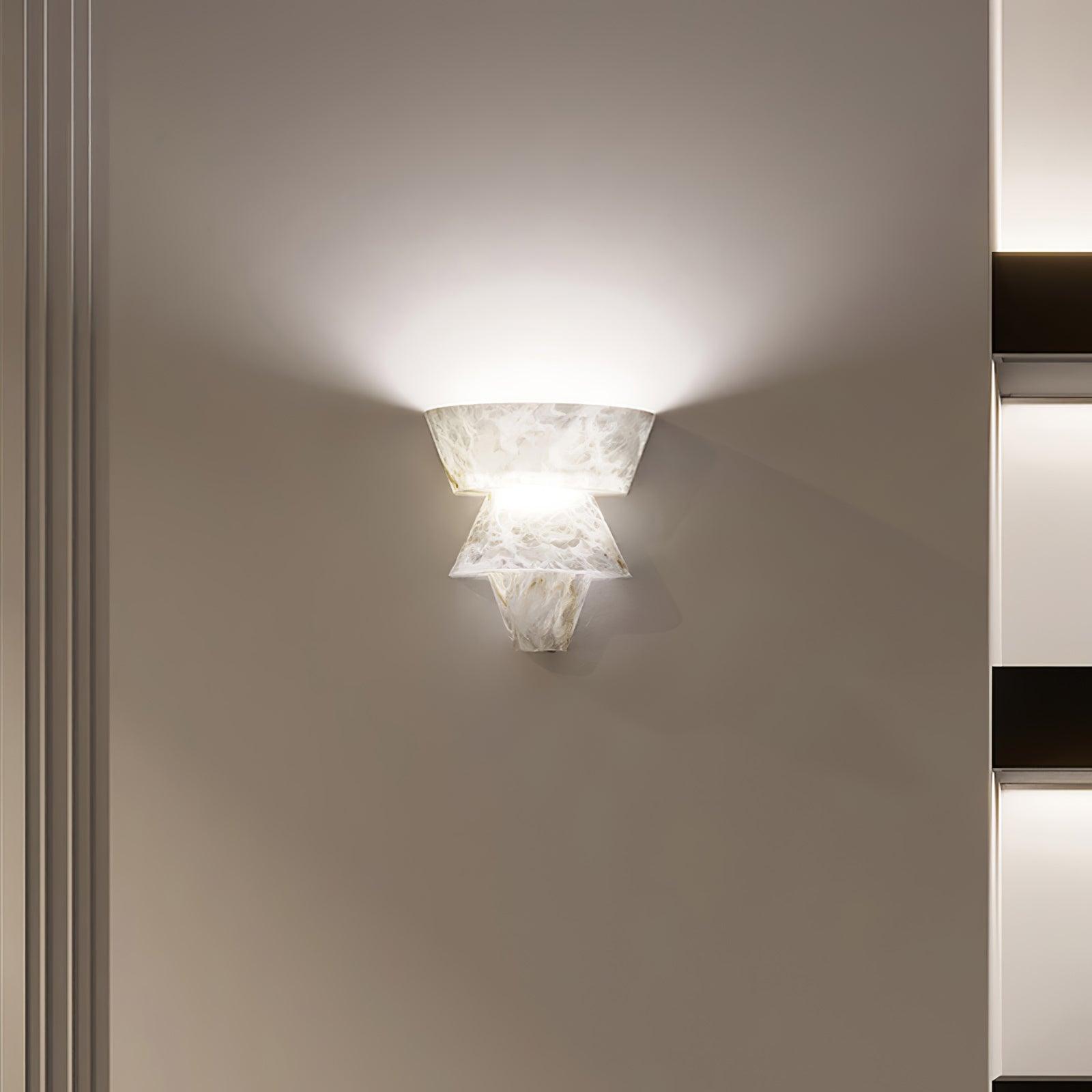 Nacor Tiered Alabaster Wall Light-Neutral Decor