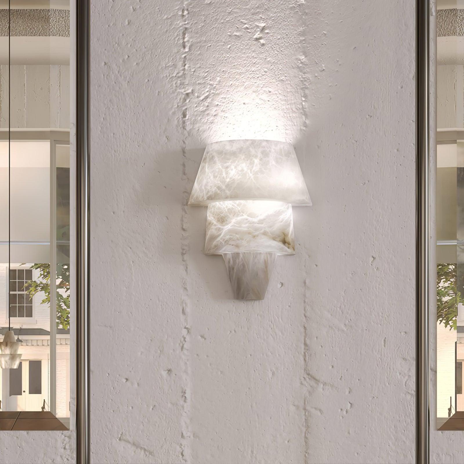 Nacor Tiered Alabaster Wall Light-Neutral Decor