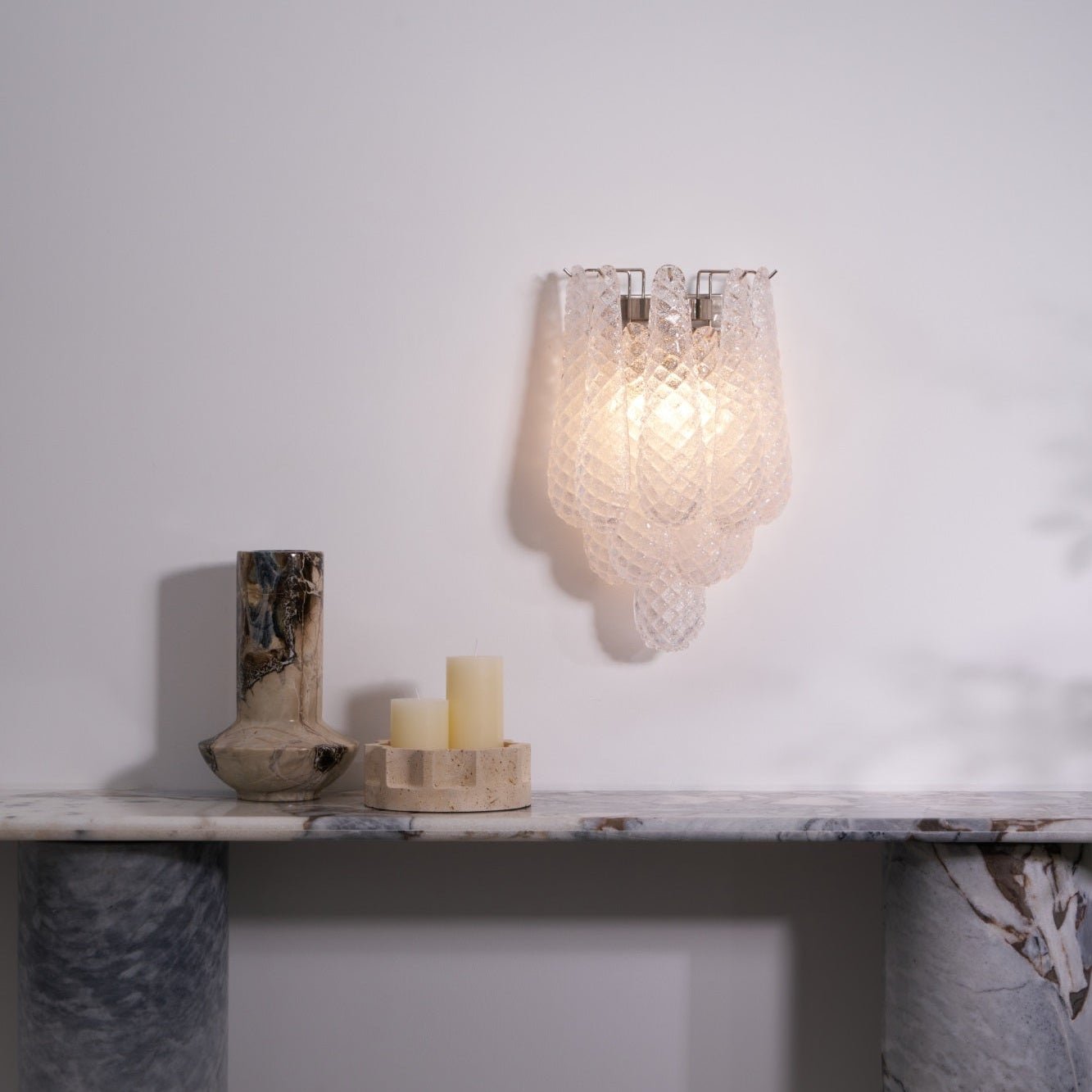 Aurora Wall Lamp Pink Teardrop Glass Floral Artistic-Neutral Decor