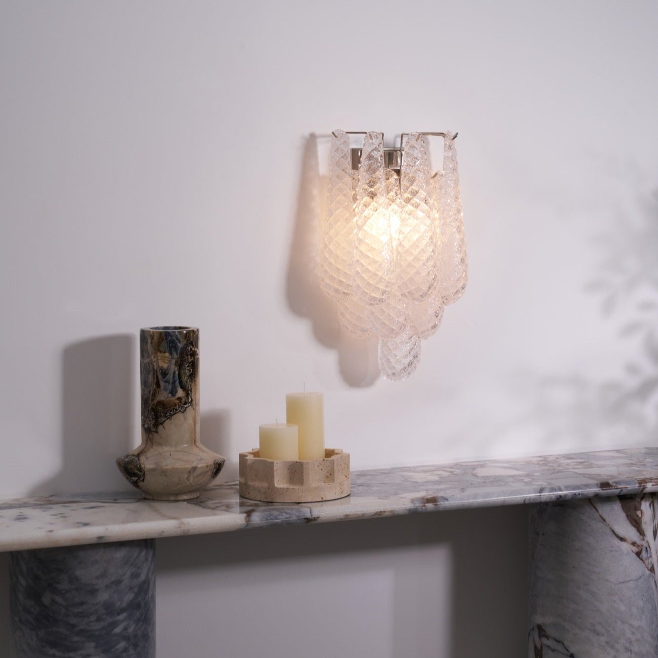 Aurora Wall Lamp Pink Teardrop Glass Floral Artistic-Neutral Decor