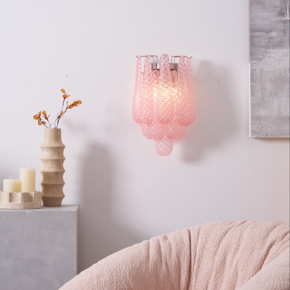 Aurora Wall Lamp Pink Teardrop Glass Floral Artistic-Neutral Decor