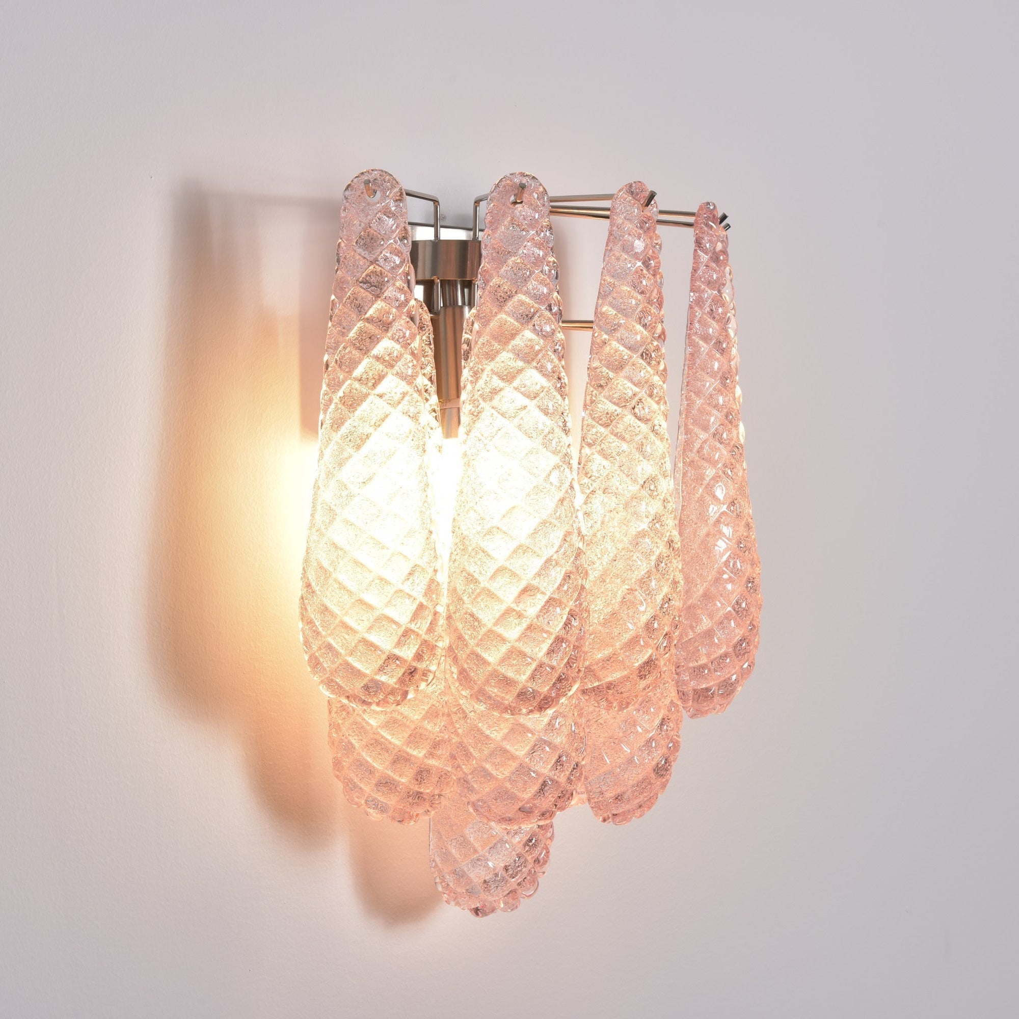Aurora Wall Lamp Pink Teardrop Glass Floral Artistic-Neutral Decor