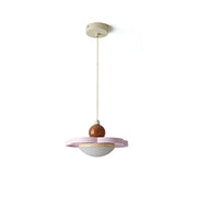 Laguna Pendant Light in pink finish, side view.